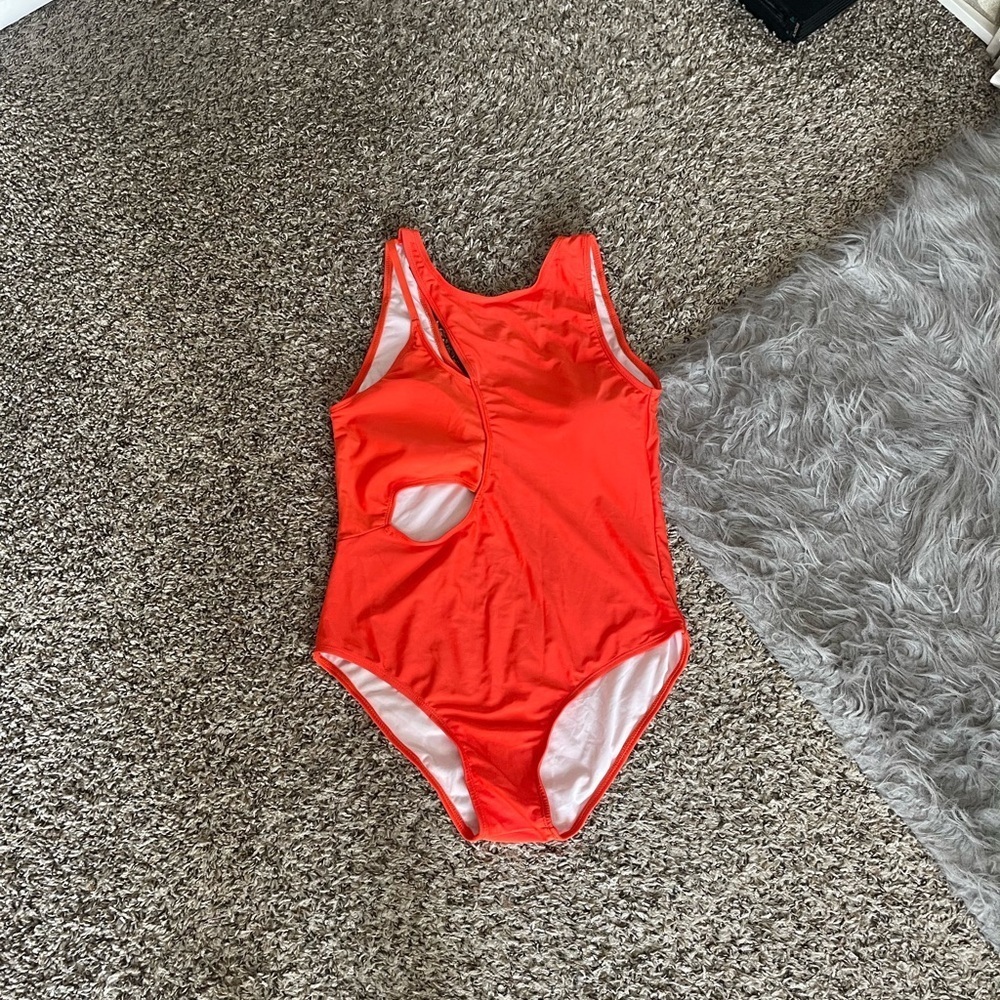SHEIN Vibrant Orange Summer Swimsuit with Cutouts